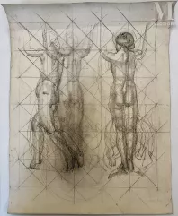 Jules OURY, dit MARCEL-LENOIR (Montauban 1872 - Montricoux 1931)-Etude préparatoire pour la fresque A la Gloire de Dieu, circa 1928-1931-img1