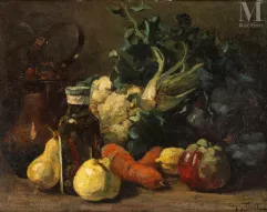 Victor GILSOUL (Bruxelles 1867-Saint Lambert 1939)-Composition aux légumes-img1