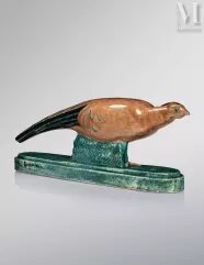 Raoul LAMOURDEDIEU (1877 - 1953) pour Evolution, Céramique de CAZAUX (1889 - 1974)-"Faisan Doré"-img1