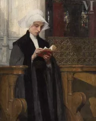 Edgar MAXENCE (Nantes 1871 - La Bernerie en Retz 1954)-Femme Lisant-img1