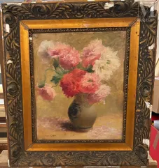 Achille CESBRON (Oran 1849 - Paris 1913)-Bouquet de fleurs dans un vase-img1