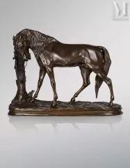Pierre-Jules MENE, d'aprés-"Cheval attaché à un tronc"-img1