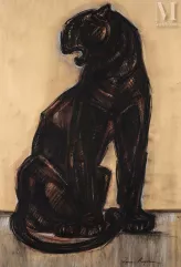 Jean ROYER (Xxe)-"Panthère noire assise"-img1