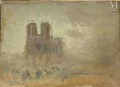 André BARBIER (Arras 1883 - Paris 1970)-Notre Dame de Paris-img1