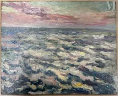 André BARBIER (Arras 1883 - Paris 1970)-Mer agitée-img1