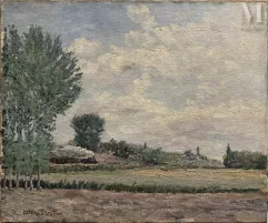 Ecole Française du début du XXe siècle-Paysage de campagne-img1
