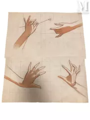 Jean BURKHALTER (1895-1982)-Etudes de mains-img1