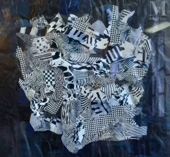 Anonyme : Papier et découpage-"Composition aux zèbres"-img1