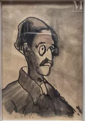 Louis Mathieu VERDILHAN (1875-1928)-portrait d'homme à lunette-img1