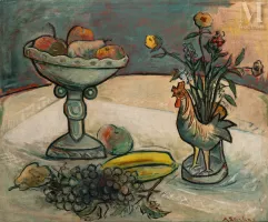 Marc STERLING (Prylouky 1895 - Paris 1976)-Composition au vase et au compotier-img1