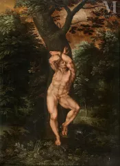 École flamande vers 1620, suiveur de Jan Van Scorel-Saint Sébastien-img1
