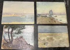 André BARBIER (Arras 1883 - Paris 1970)-Bords de mer-img1