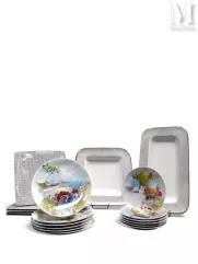 MANETTE - CÉRAMIQUE-Parties de services de tables dépareillées comprenant :-img1