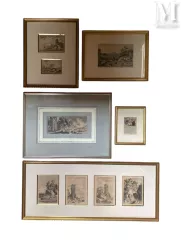 Ensemble de quatre gravures encadrées--img1
