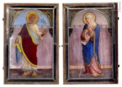Deux vitraux religieux-Saint Pierre et la Sainte Vierge Marie-img1