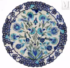 Edmond LACHENAL (1855-1948)-Large plat creux à décor d'Iznik-img1