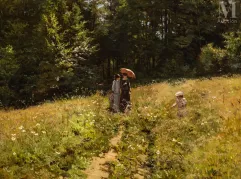 Emile ISENBART (1846-1921)-Elégantes à l'ombrelle dans un champ fleuri-img1