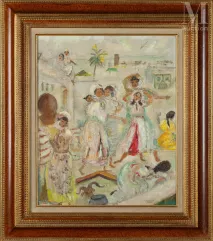 Oscar SPIELMANN ( Brünn 1901 - Toulon 1973)-Danseuses à Rabat-img1