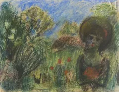 Edouard GOERG (Sydney 1893-Callian 1969)-Jeune femme au jardin-img1