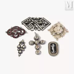 Six bijoux en argent ou métal - Fin 19ème, début 20ème siècle--img1