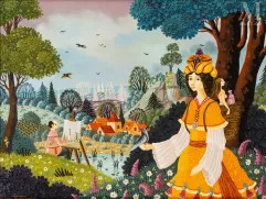 Alain THOMAS ( Né en 1942 )-Le Peintre et la Princesse du pays des Contes Bleux,-img1