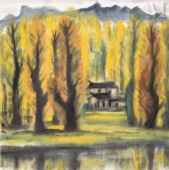 CHINE, XXe siècle-"Paysage d'automne"-img1