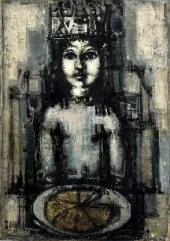 Philippe GRISEL (1930-1998)-Le Roi, fête de la galette ou frangipane-img1