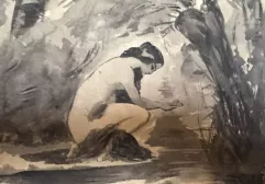 Ecole française du XIXe siècle-Jeune femme au bain-img1