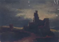 Jean-Philippe DORÉ (1802-1849), attribué à-Paysage de ruines-img1