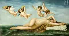D'après Alexandre CABANEL (1823-1889) - Ecole FRANÇAISE du XXème siècle-La Naissance de Vénus - Femme nue aux angelots-img1