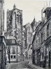 Marcel BASCOULARD (1913-1978)-La Cathédrale Saint Etienne de Bourges-img1