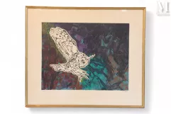Jean-Paul RIOPELLE (1923-2002) Eau forte en couleur-"Oiseau de nuit"-img1