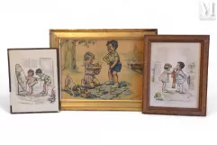 Germaine BOURET (1907-1953) Trois pièces encadrées--img1