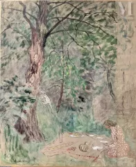 Ecole du XXe siècle-Projet de peinture déjeuner sur l'herbe-img1