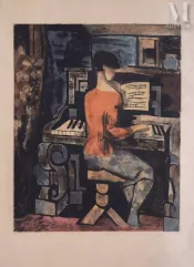 Marcel GROMAIRE (1892-1971)-La femme au piano.-img1