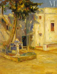 Albert HOREL (Aubevoye 1876 - Paris 1964)-Mausolée à la fontaine de village-img1