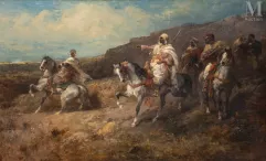 Adolf SCHREYER  (Frankfort sur le Main 1828 - Kronberg im Taunus 1899)-Le chef arabe-img1