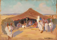 Marcel PARTURIER (Le Havre 1901 - Paris 1976)-Sous la tente dans le désert-img1