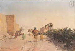 Emile BOIVIN (Sainte-Marie du Mont,1846 - 1920)-L'entrée de Monastir-img1