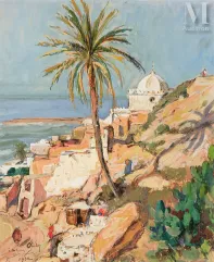 Henri PONTOY (Reims 1888 - Six-Fours-les-Plages 1968)-Sur la côte, 1932-img1