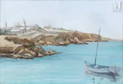 Attribué à Natacha MARKOFF (Russie 1911 - 2008)-Vue de la falaise de Hergla-img1