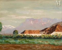 Pierre BONNARD (Fontenay aux Roses  1867 - Le Cannet 1947)-Paysage du Dauphiné, paysage du grand Lemps, grande chartreuse-img1