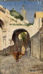 Axel AXELSON (Stockholm 1854 - 1892)-Rue à Tunis-img1