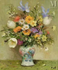 Marcel DYF (Paris 1899 - Bois d’Arcy 1985)-Tulipes et soucis, 1981-img1