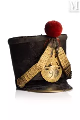 RARE SHAKO D'OFFICIER DE GRENADIERS DU 93e RÉGIMENT D'INFANTERIE DE LIGNE, MODÈLE 1812, PREMIER EMPIRE.--img1