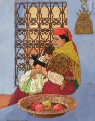 Yvonne KLEISS- HERZIG (Algérie, 1895 - France, 1968)-Tendresse maternelle-img1