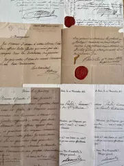 [GÉNÉRAUX &amp; MARÉCHAUX FRANÇAIS]. Ensemble de 7 documents. Feuillets insolés.--img1