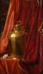 Comte Andrzej Jerzy de MNISZEK (Wisniowiec 1823-Paris 1905)-Composition au pot en cuivre-img1