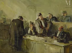 Pierre de BELAY (Quimper 1890 - Ostende 1947)-Les juges au palais, 1933-img1