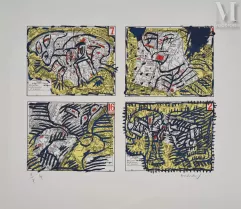 Pierre Alechinsky (né en 1927)-Quatre arrondissements, 1982-img1